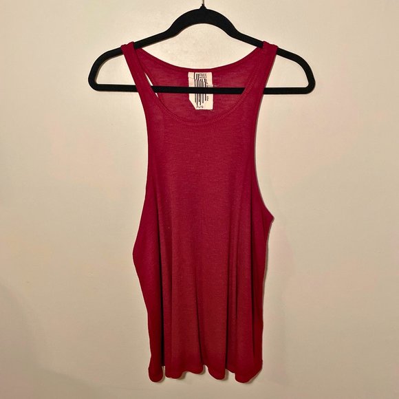 Free People Tops - Free People • Red Maroon Flowy Racerback Tank Top Size L